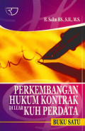 PERKEMBANGAN HUKUM KONTRAK DILUAR KUH PERDATA BUKU SATU