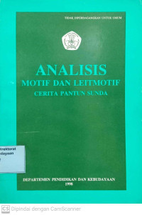 ANALISIS MOTIF DAN LEITMOTIF CERITA PANTUN SUNDA