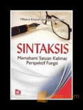 SINTAKSIS : MEMAHAMI SATUAN KALIMAT PERSPEKTIF FUNGSI